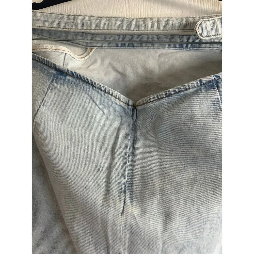WeWoreWhat Side Cutout Denim Skirt Indigo Comfort in Super Light XL NWT